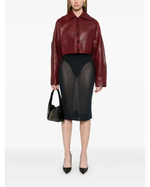 Saint Laurent ニット編みペンシルミディスカート ブルー - サムネイル2