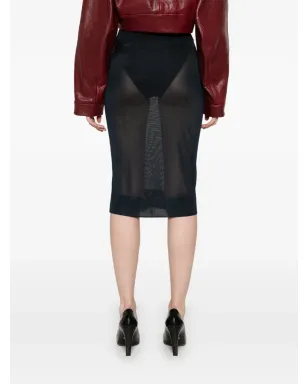 Saint Laurent ニット編みペンシルミディスカート ブルー - サムネイル4