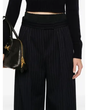 Max Mara ピンストライプパンツ ブルー - サムネイル5