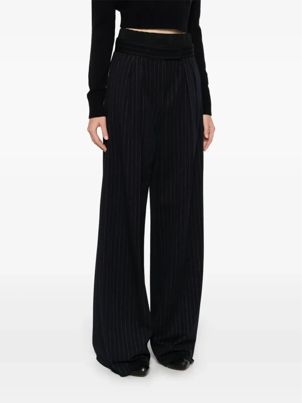 Max Mara ピンストライプパンツ ブルー - 画像3