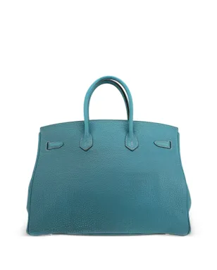 Hermès ビンテージ Birkin 35 バッグ - ブルー - サムネイル2