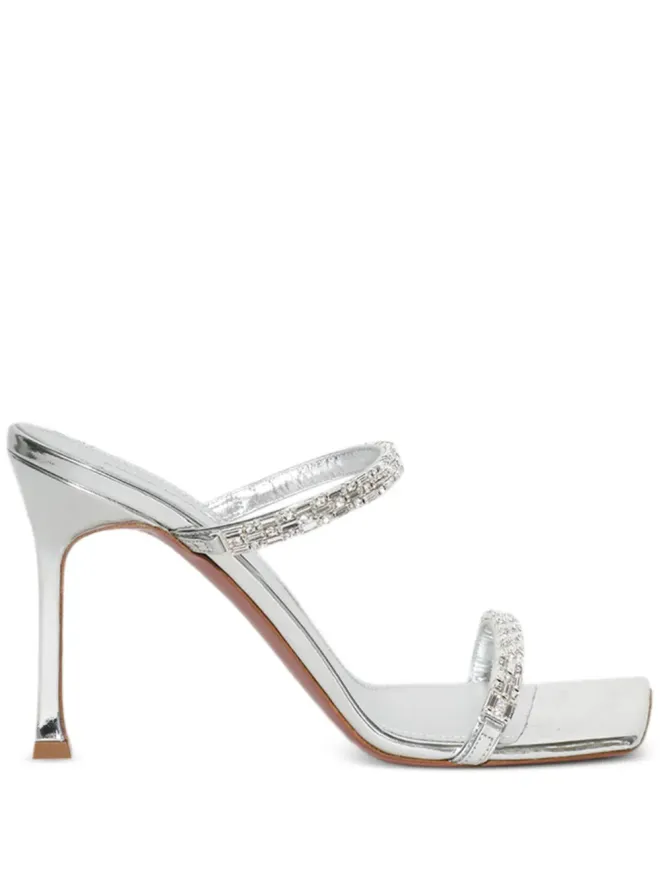 Amina Muaddi Amina Muaddi Diana mules - Silverの商品画像