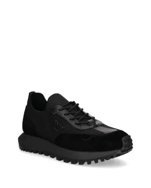 Emporio Armani ロゴプレート スニーカー - ブラック - サムネイル2