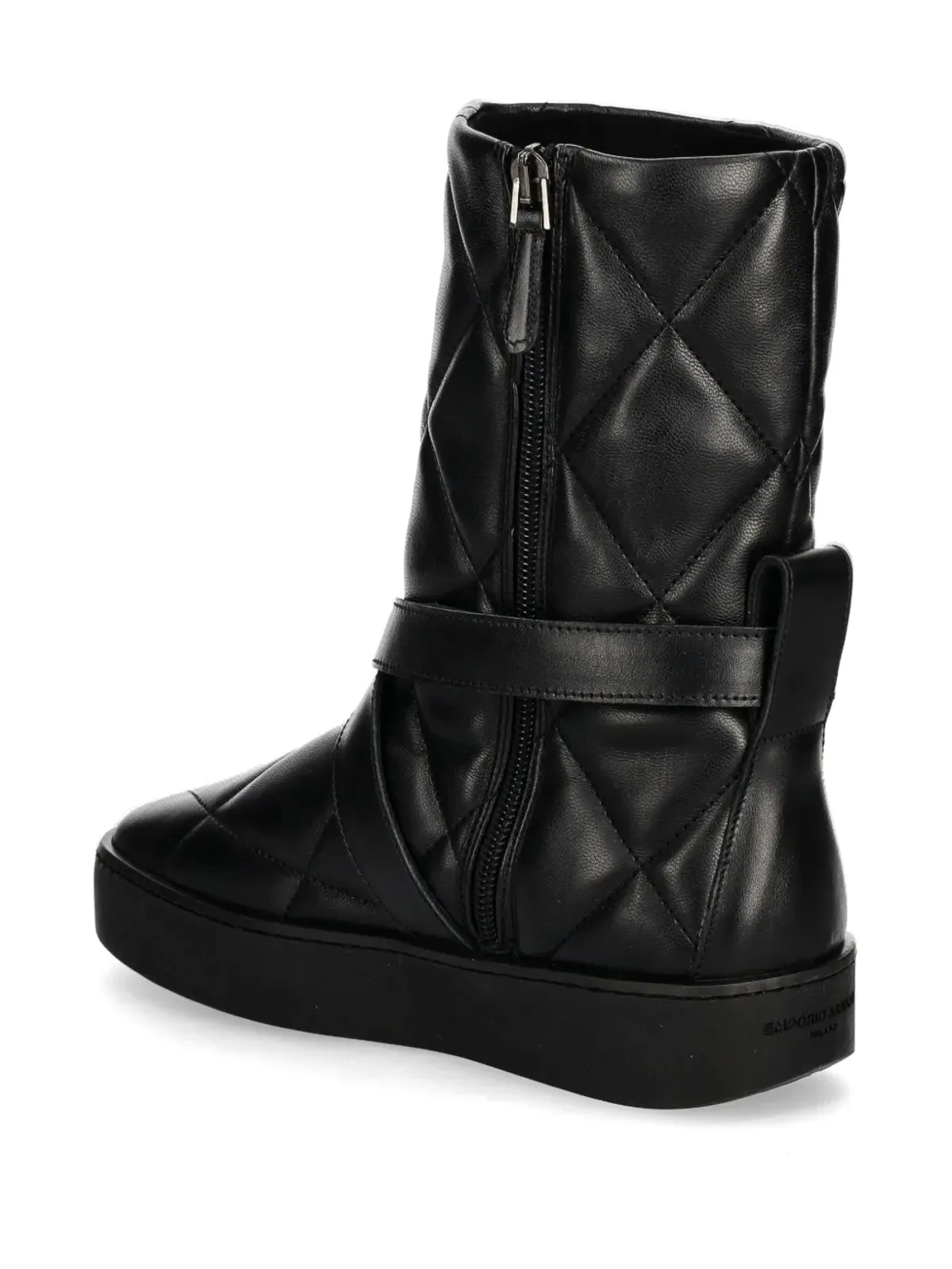 Emporio Armani キルテッド スノーブーツ ブラック - 画像3
