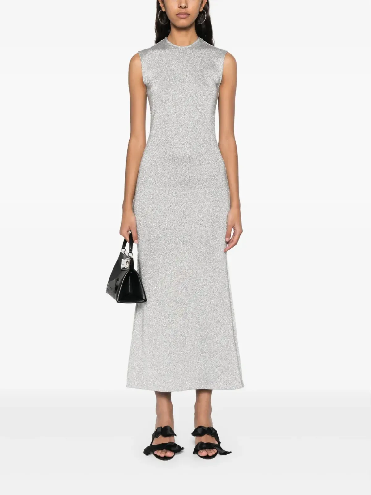 Burc Akyol jersey maxi dress - Silver - 画像2