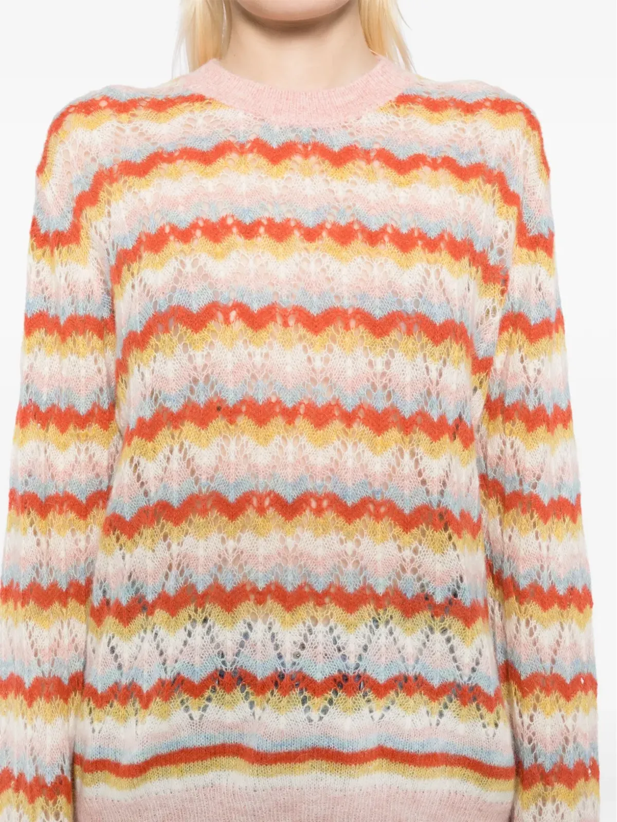 Maison Kitsuné レースディテール付きニットセーター - ニュートラルカラー - 画像5