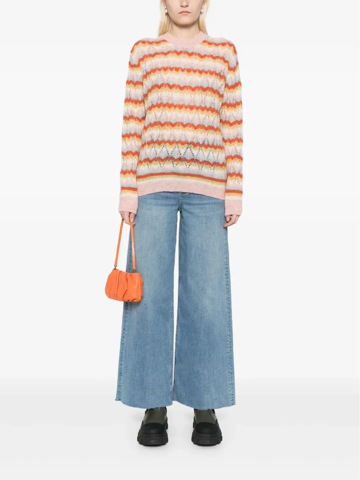 Maison Kitsuné レースディテール付きニットセーター - ニュートラルカラー - 画像2