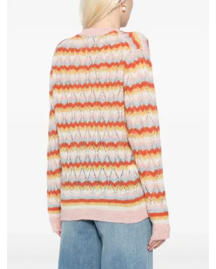 Maison Kitsuné レースディテール付きニットセーター - ニュートラルカラー - サムネイル4