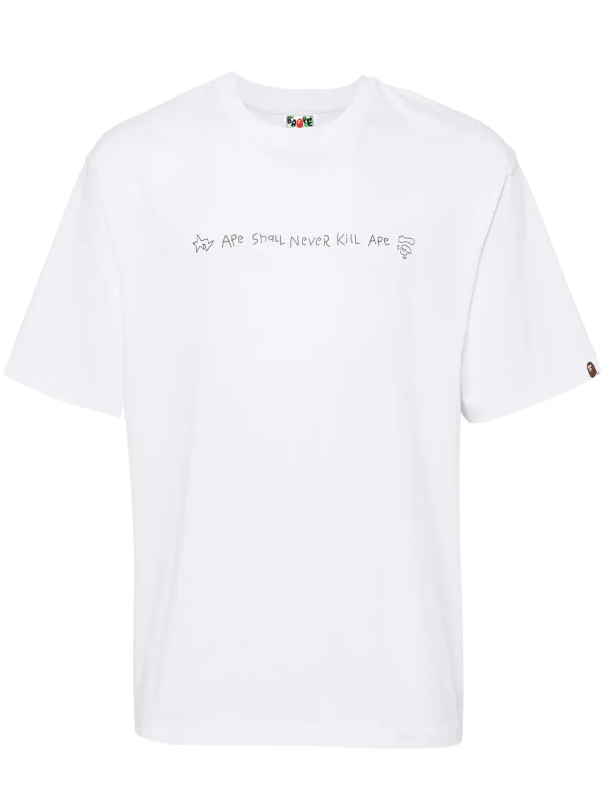 A BATHING APE® ハンドドローイング ロゴ Tシャツ - ホワイト - 画像1