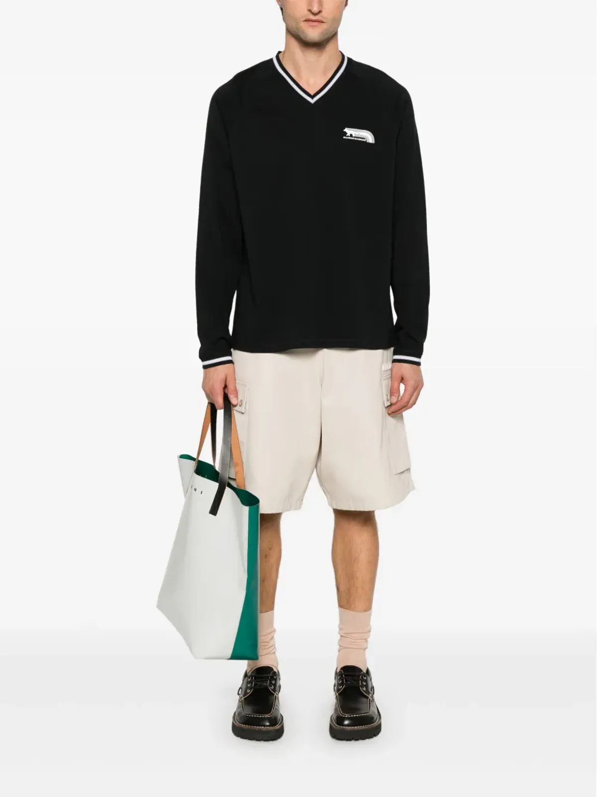 Maison Kitsuné フラックス・フォックス Tシャツ - ブラック - 画像2