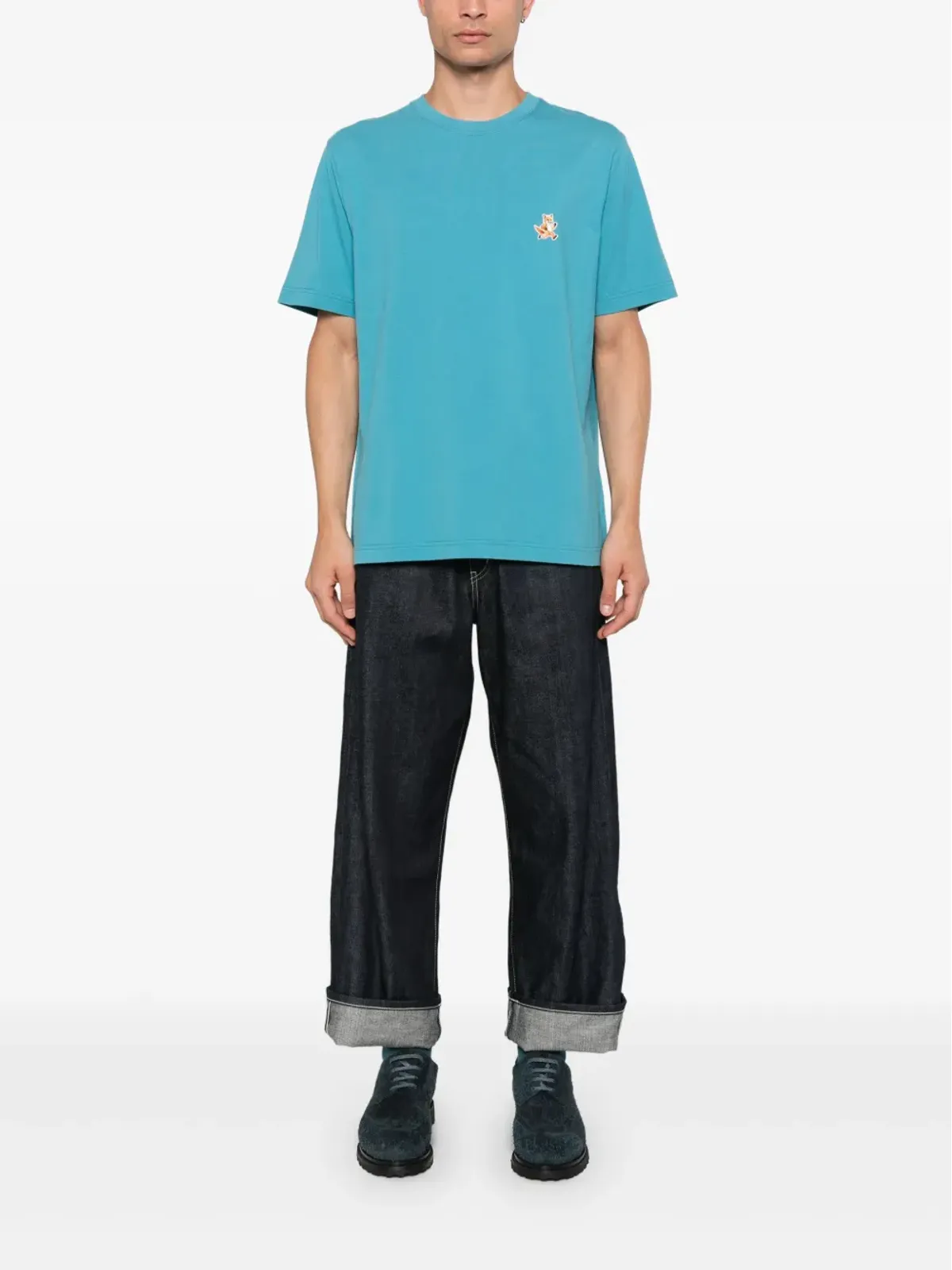 Maison Kitsuné Speedy Fox HeadパッチTシャツ - ブルー - 画像2