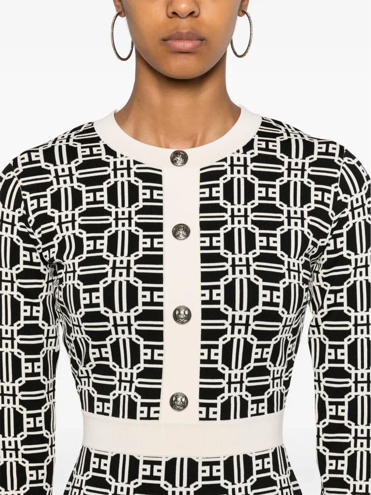 Elisabetta Franchi ロゴジャカード ミニドレス - ニュートラルカラー - 画像5