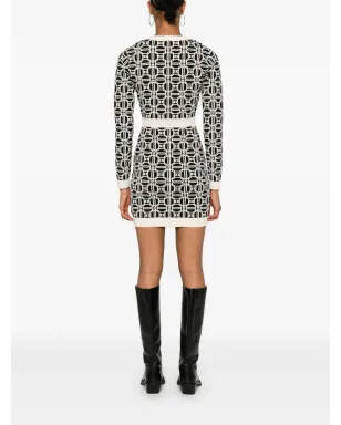 Elisabetta Franchi ロゴジャカード ミニドレス - ニュートラルカラー - サムネイル4