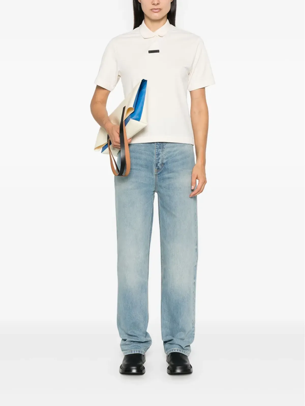 FEAR OF GOD ESSENTIALS ピケ素材のクロップドポロトップ - ニュートラルカラー - 画像2