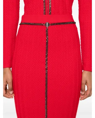 Elisabetta Franchi チェーンディテール ミディスカート - サムネイル5