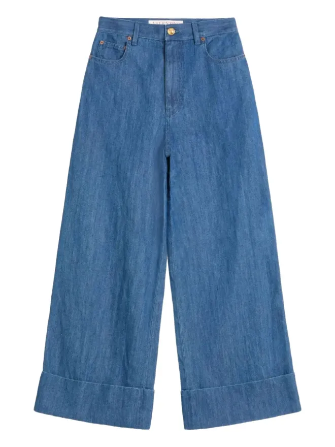 Valentino Garavani Valentino Garavani ライトウェイト・デニム・ワイドレッグジーンズ ブルーの商品画像