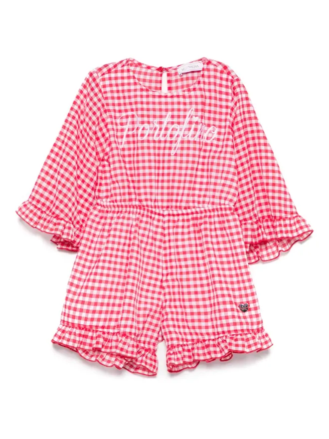 Monnalisa Monnalisa チェック柄ジャンパースーツの商品画像