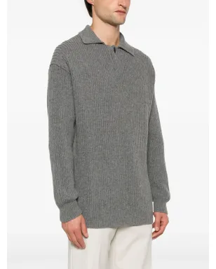 Emporio Armani リブ編みポロシャツ - グレー - サムネイル3