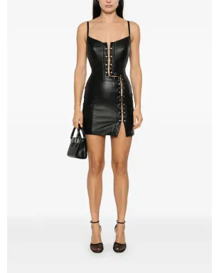 MITILIANE COUTURE ピアシング装飾レザーミニドレス - サムネイル2