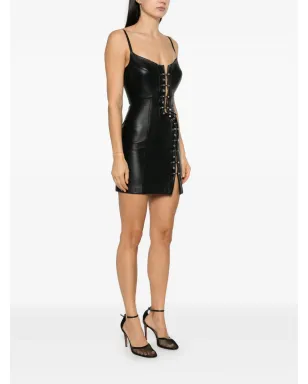 MITILIANE COUTURE ピアシング装飾レザーミニドレス - サムネイル3