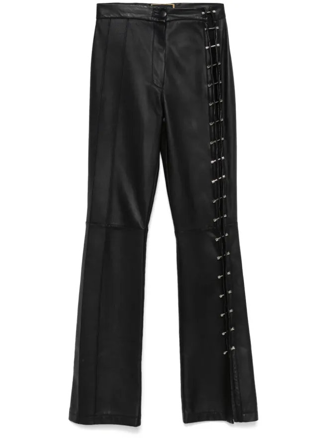 MITILIANE COUTURE MITILIANE COUTURE ピアシングディテール レザーパンツ - ブラックの商品画像