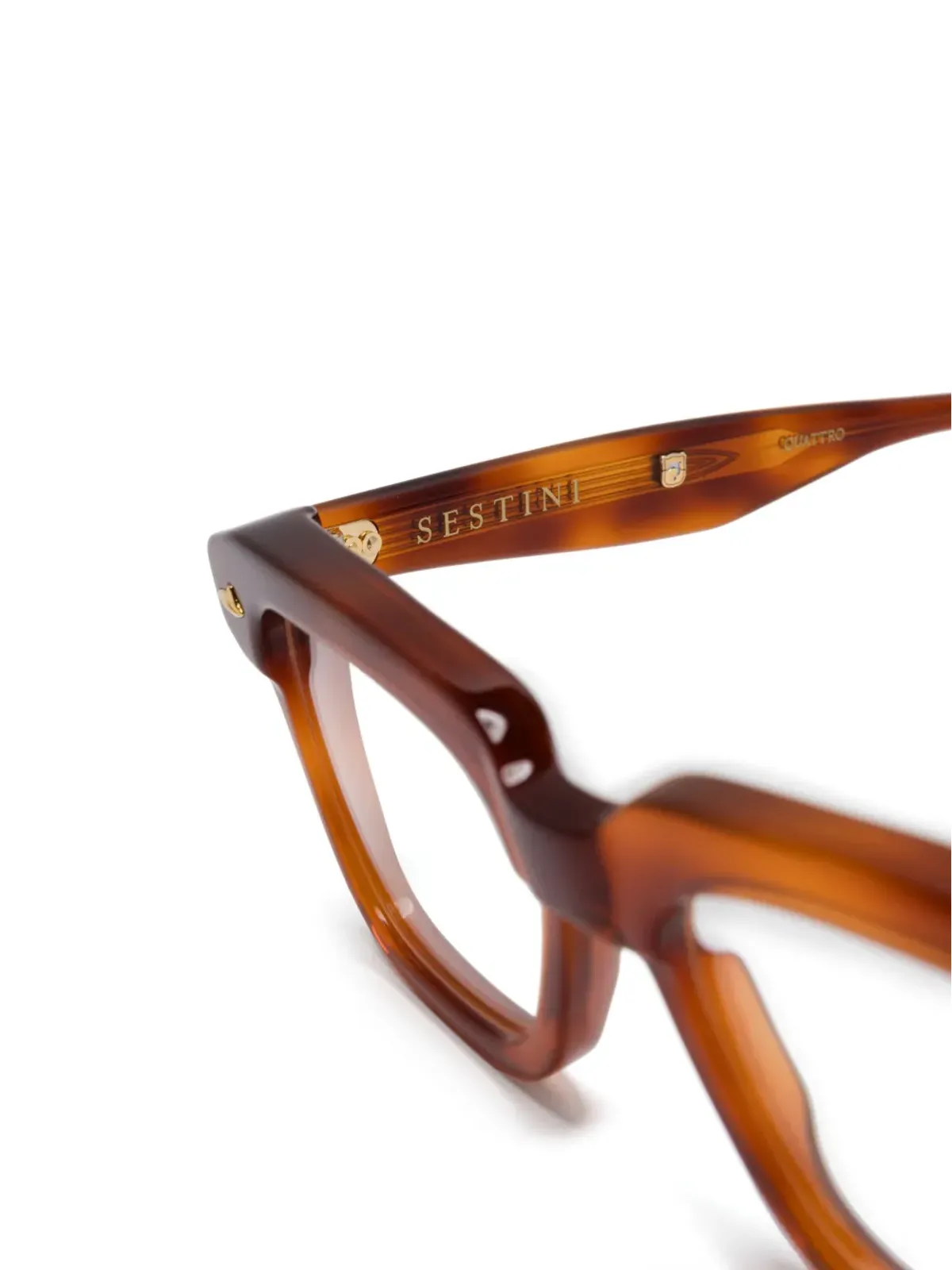 Sestini Eyewear クアトロ メガネ ブラウン - 画像3