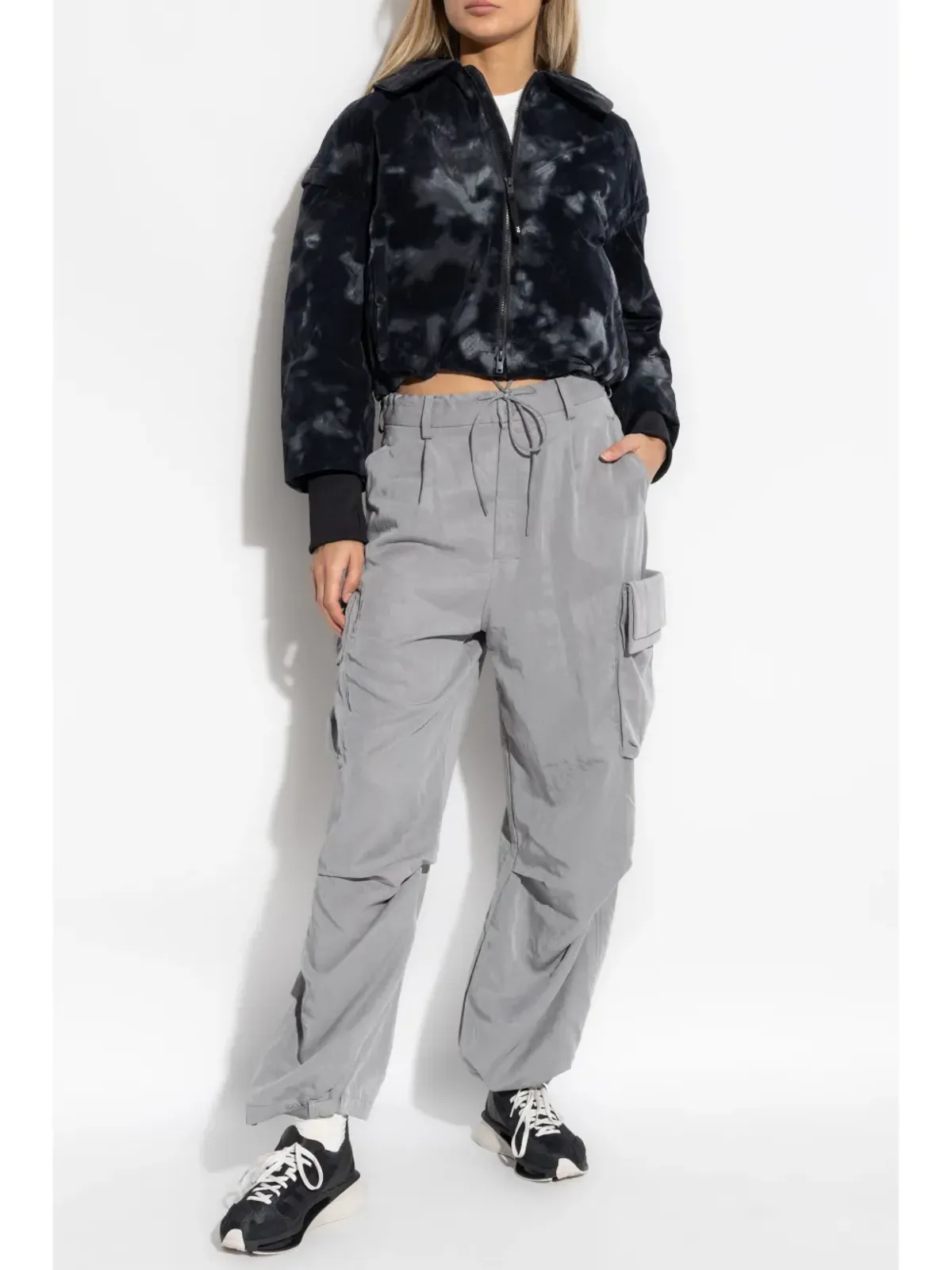 Y-3 全面プリント 中綿ジャケット ブラック - 画像2