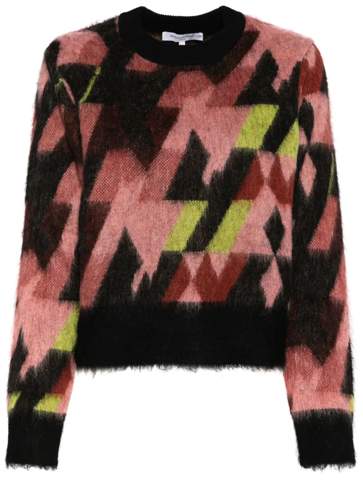 Maison Kitsuné グラフィックジャカードジャンパー ピンク - 画像1