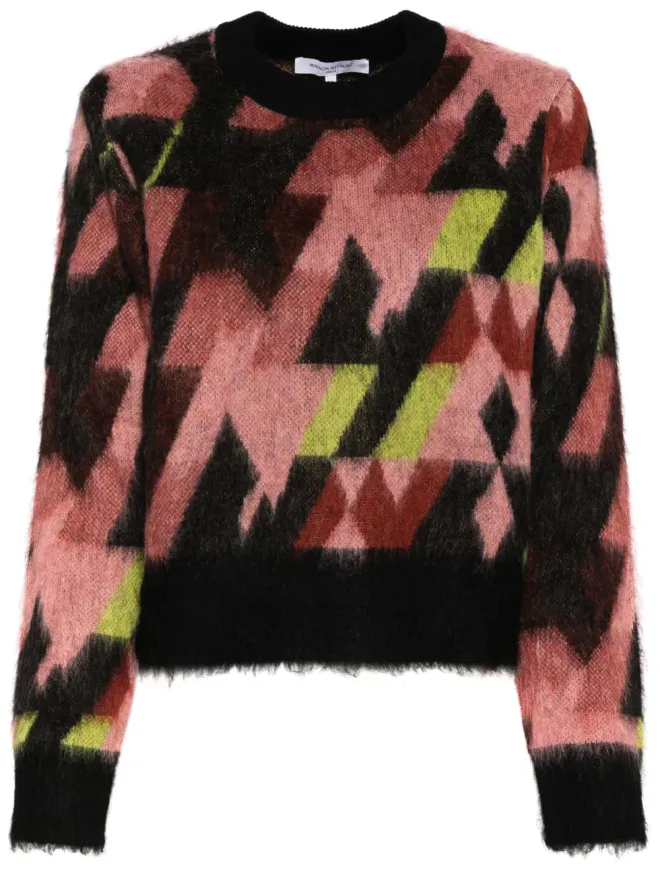 Maison Kitsuné Maison Kitsuné グラフィックジャカードジャンパー ピンクの商品画像