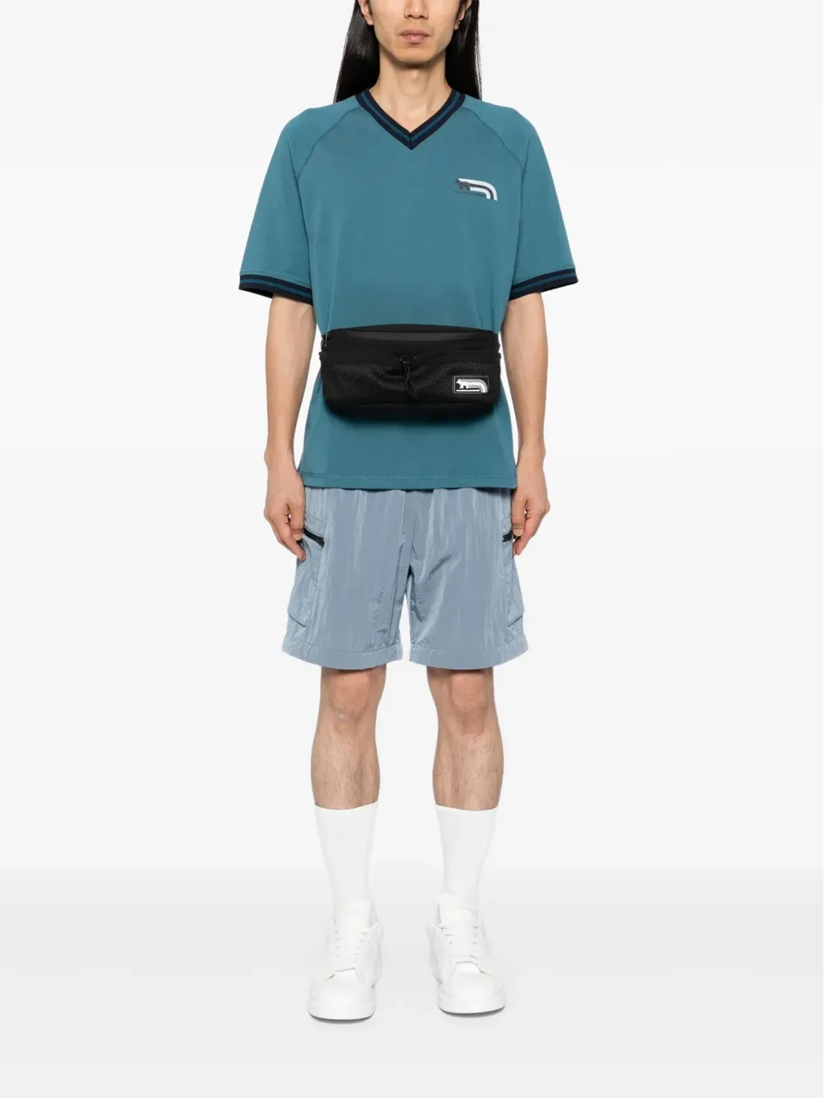 Maison Kitsuné フラッシュフォックス ウエストバッグ ブラック - 画像2