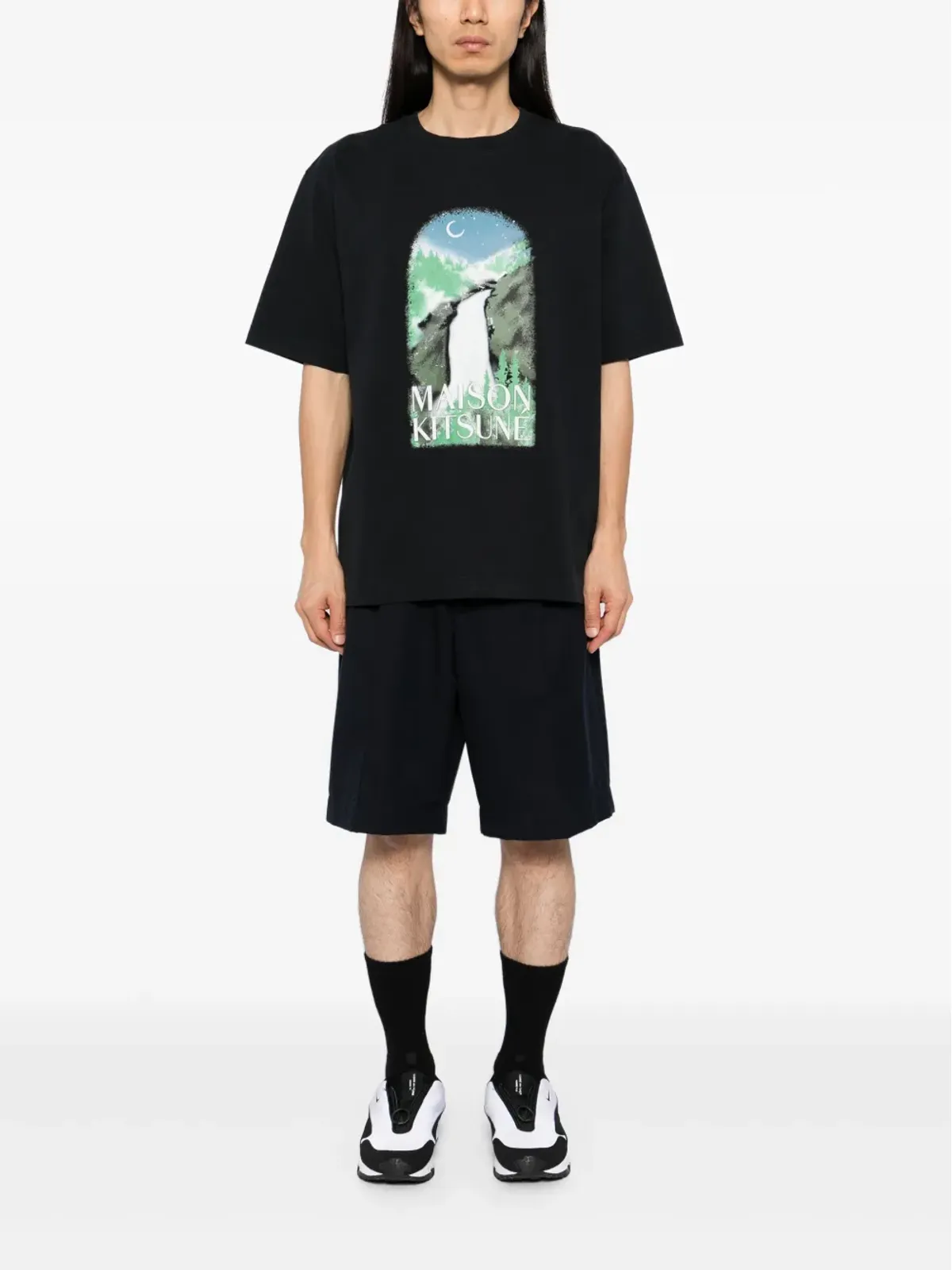 Maison Kitsuné ウォーターフォール オーバーサイズ Tシャツ - ブラック - 画像2