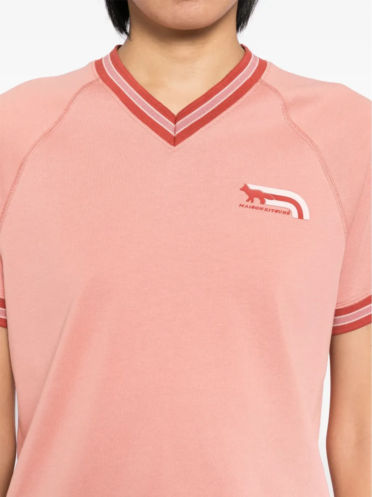 Maison Kitsuné フラッシュフォックス Tシャツ ピンク - 画像5
