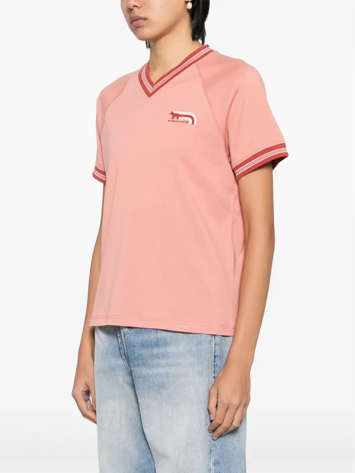 Maison Kitsuné フラッシュフォックス Tシャツ ピンク - 画像3