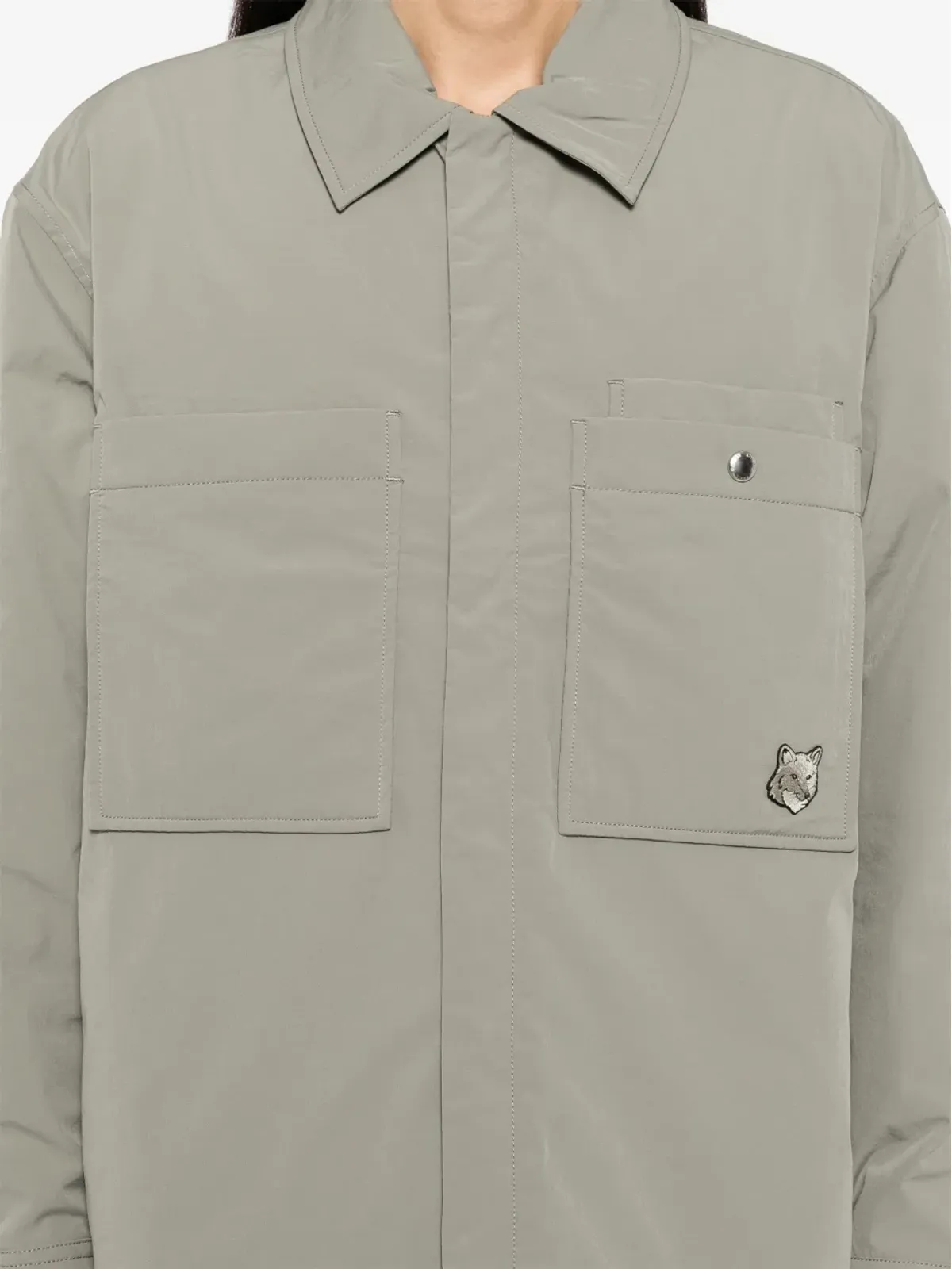 Maison Kitsuné フォックスヘッド パッド入り シャツ - グリーン - 画像5