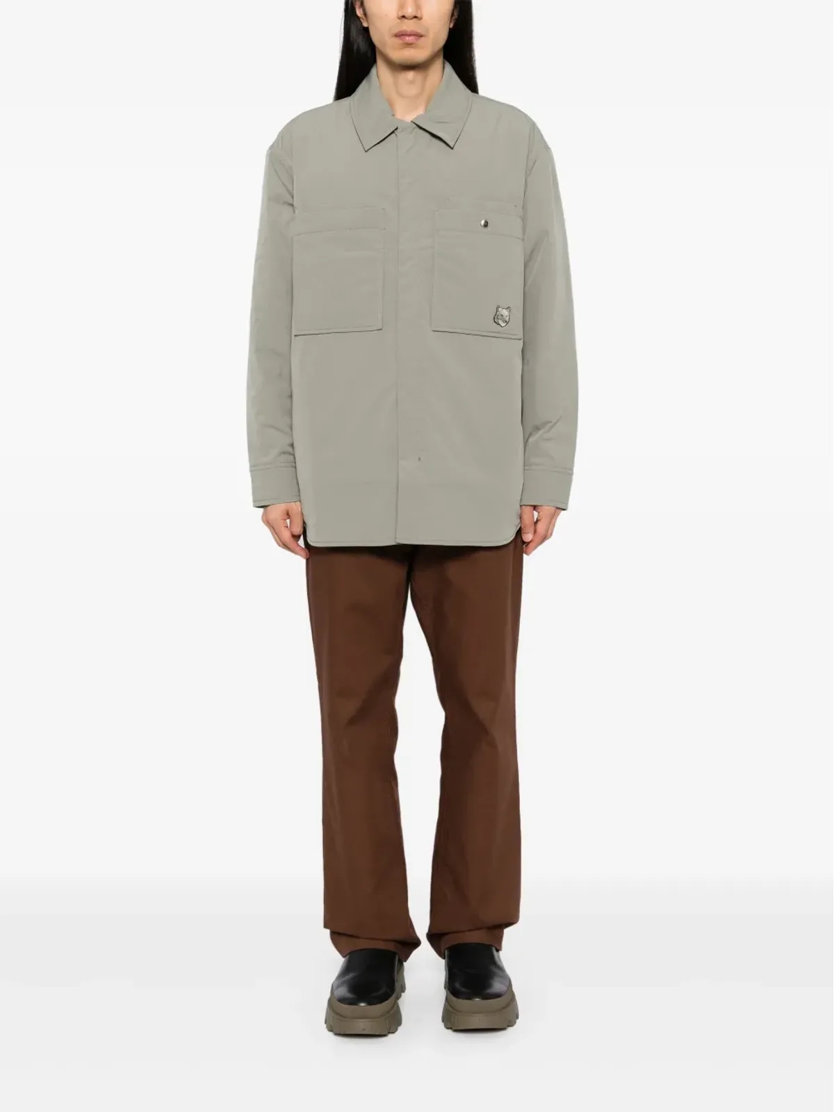 Maison Kitsuné フォックスヘッド パッド入り シャツ - グリーン - 画像2