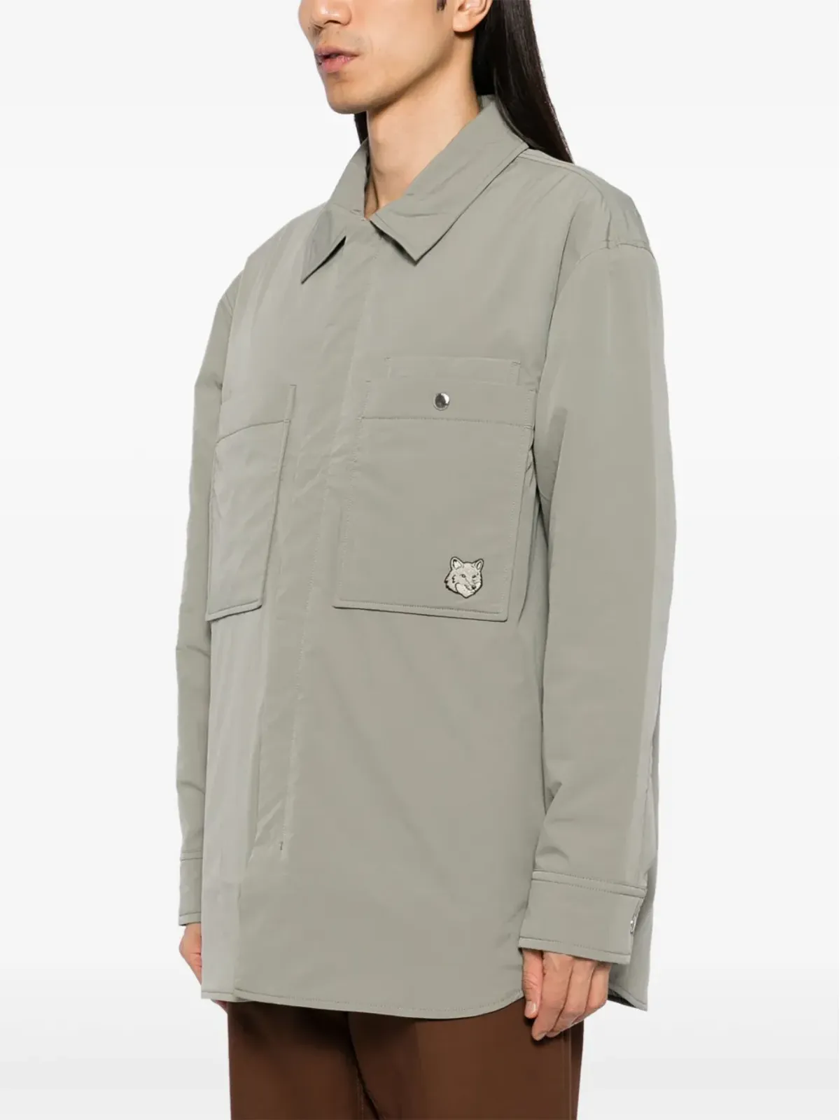 Maison Kitsuné フォックスヘッド パッド入り シャツ - グリーン - 画像3