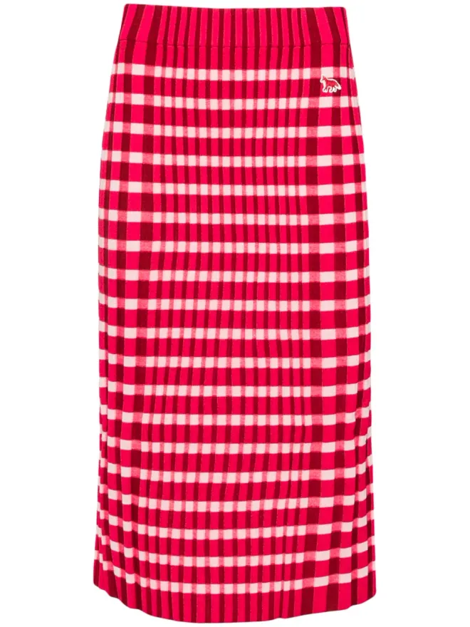 Maison Kitsuné Maison Kitsuné チェック柄ニットスカートの商品画像