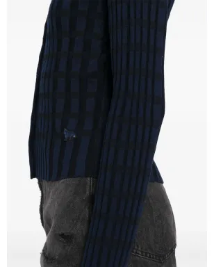 Maison Kitsuné チェック柄ニットシャツ ブラック - サムネイル5