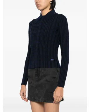Maison Kitsuné チェック柄ニットシャツ ブラック - サムネイル3