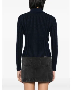 Maison Kitsuné チェック柄ニットシャツ ブラック - サムネイル4