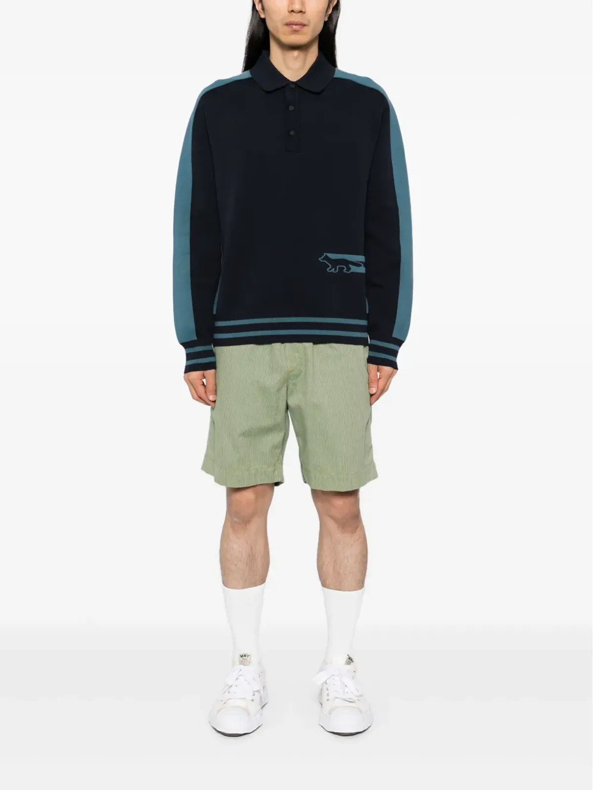 Maison Kitsuné フラッシュフォックス ポロシャツ - ブルー - 画像2