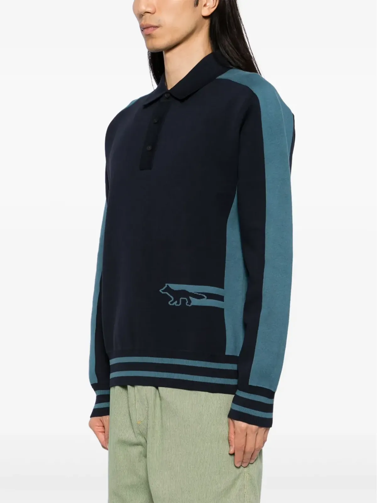 Maison Kitsuné フラッシュフォックス ポロシャツ - ブルー - 画像3