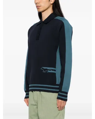 Maison Kitsuné フラッシュフォックス ポロシャツ - ブルー - サムネイル3