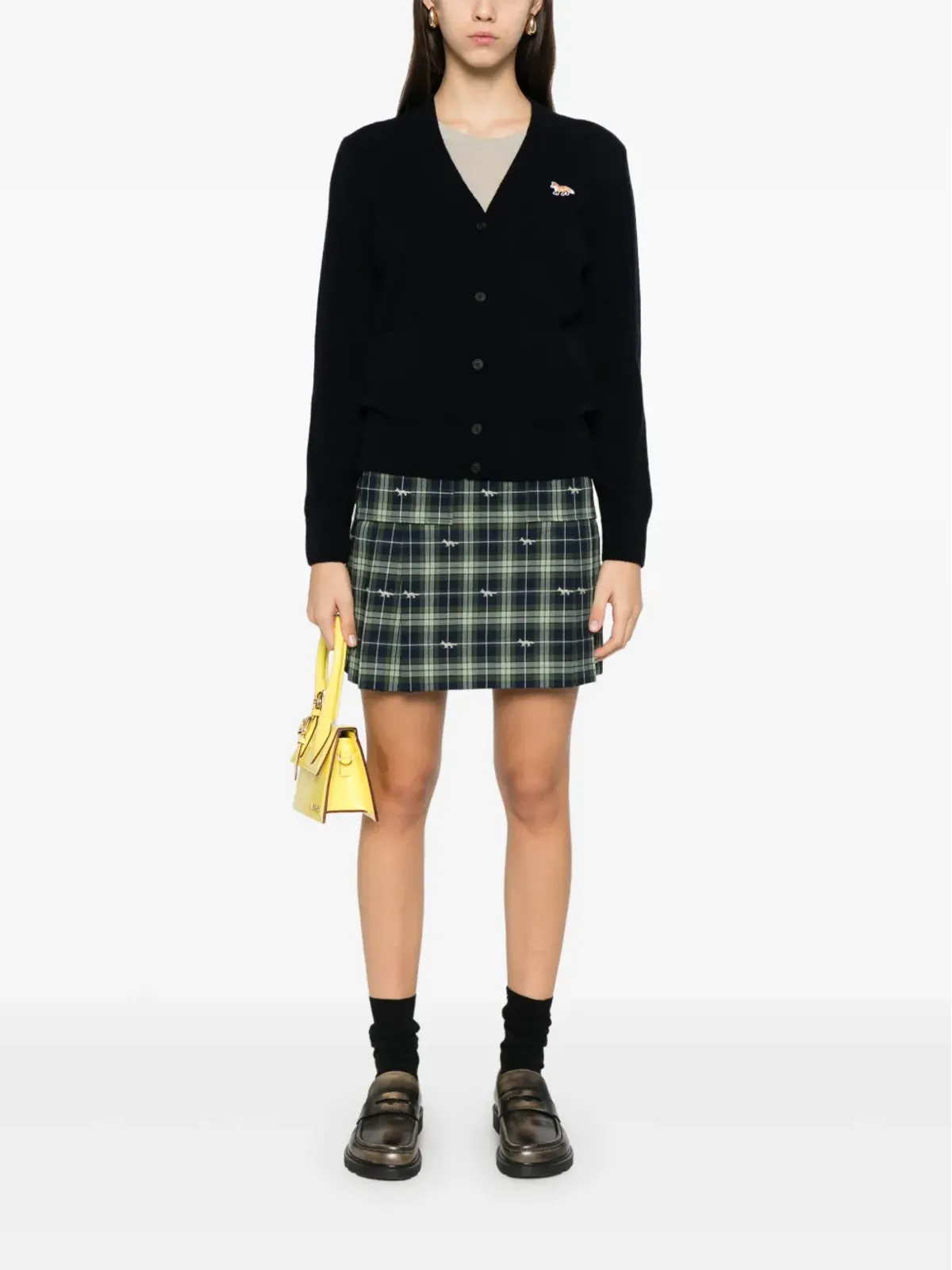 Maison Kitsuné ポケット装飾付きプリーツミニスカート - グリーン - 画像2