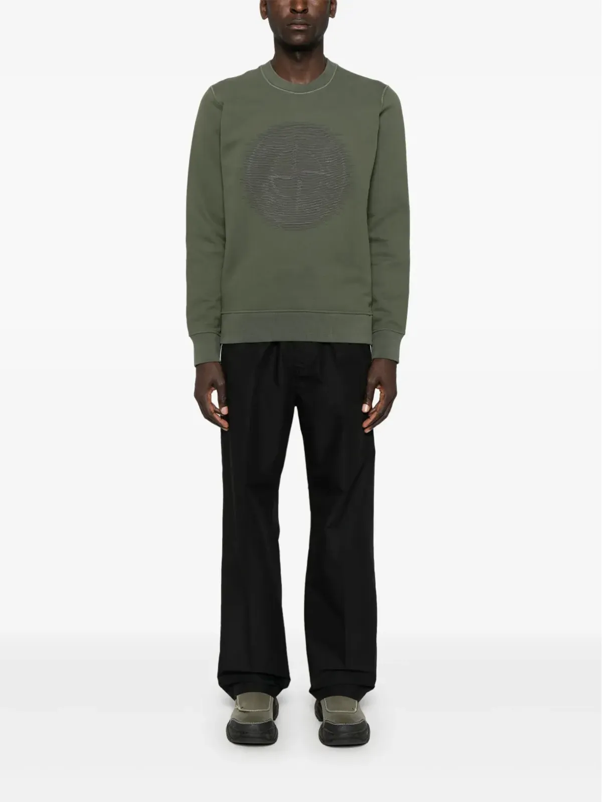 Stone Island オーガニックコットン ジャージー スウェットシャツ グリーン - 画像2