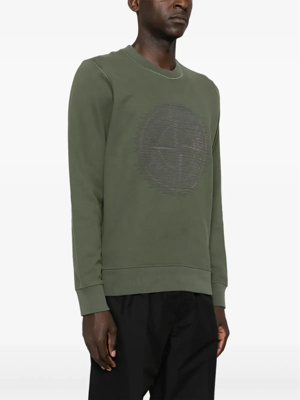 Stone Island オーガニックコットン ジャージー スウェットシャツ グリーン - 画像3