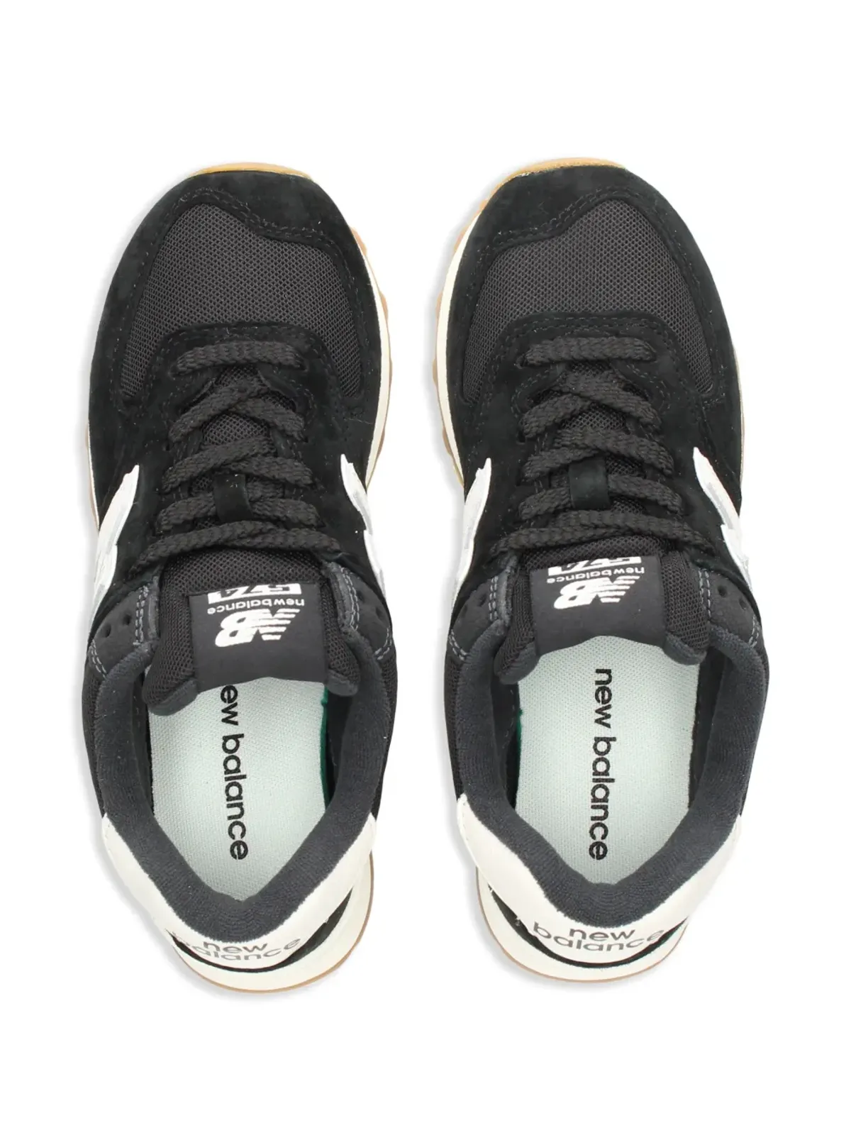 New Balance 574 スエード レースアップ スニーカー - ブラック - 画像4