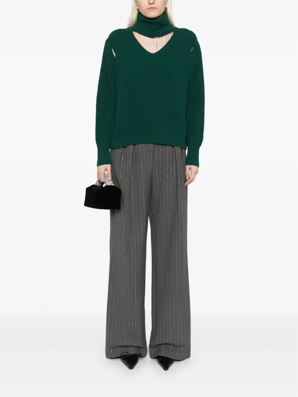 SIMONA CORSELLINI ピンストライプのワイドパンツ - 画像2