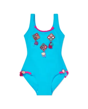 SELINIACTION KIDS Boho swimsuit - Blue - サムネイル1