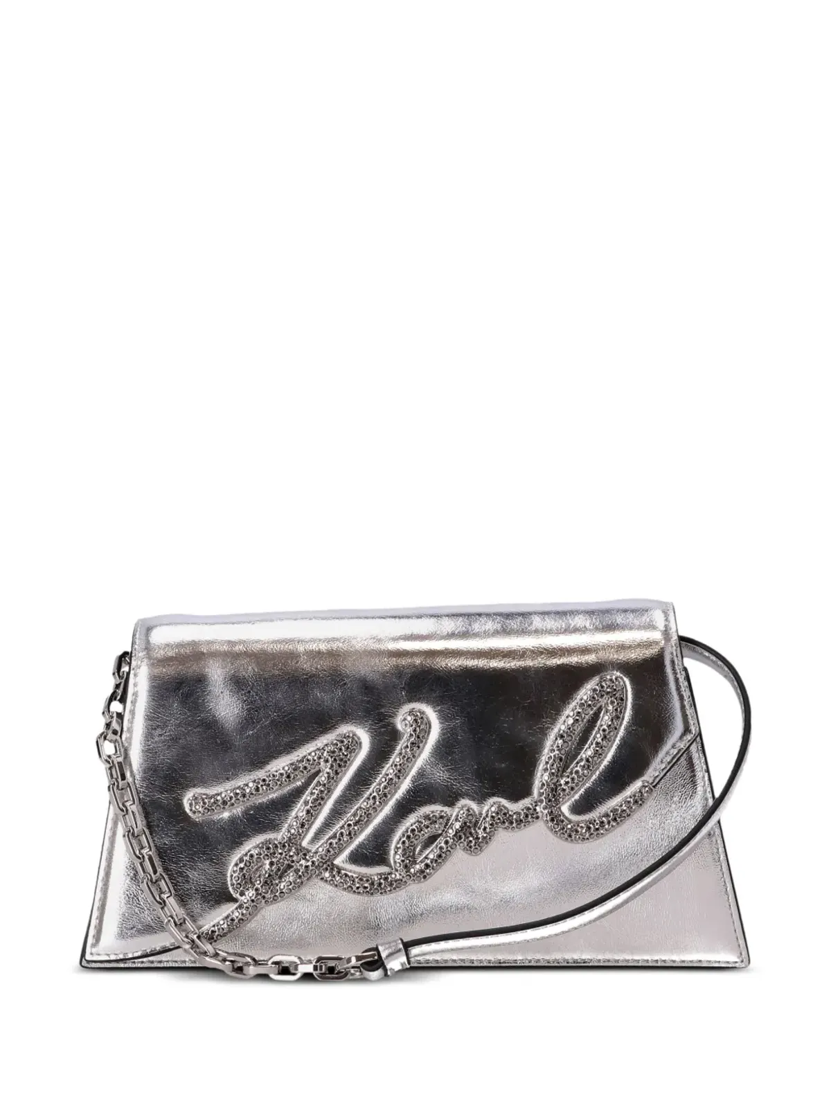 Karl Lagerfeld K/Signature 2.0 メタリックショルダーバッグ - シルバー - 画像1